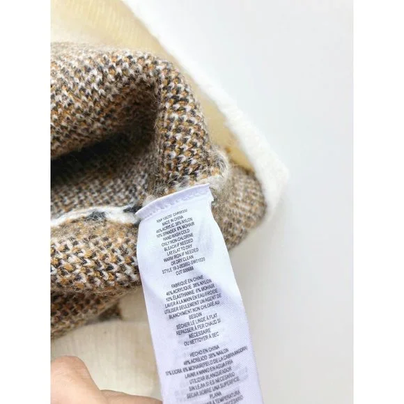 NWT CURRENT/ELLIOTT The Bets White Plaid Mohair Bomber Sweater Jacket, Size 0 - Picture 12 of 13